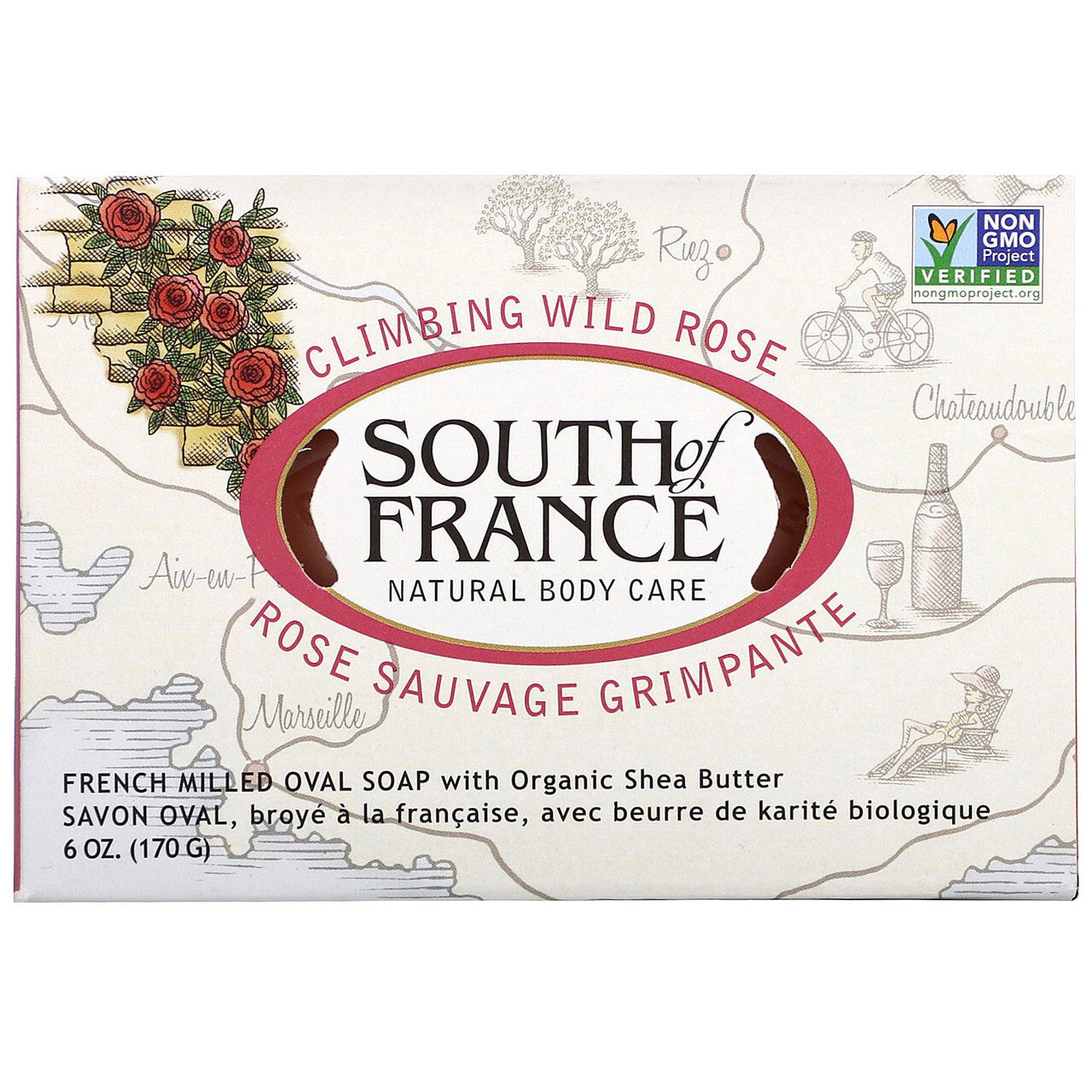 South of France Bar Soap Climbing Wild Rose (1x6 OZ)