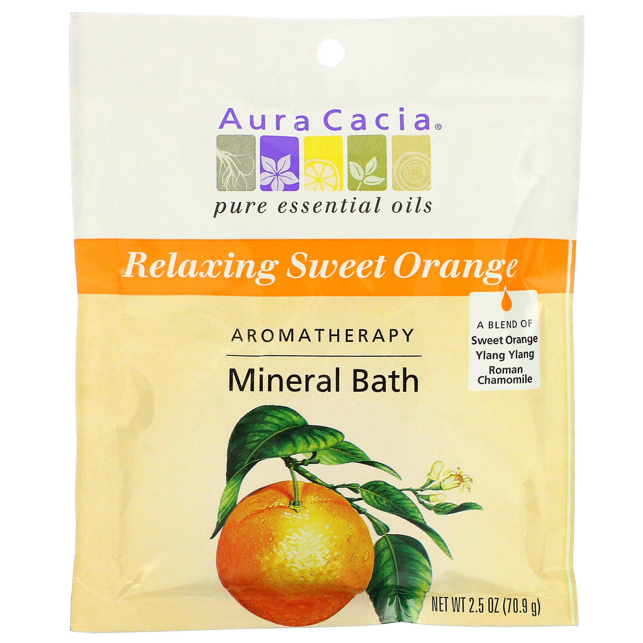 Aura Cacia Mineral Bath Relaxing Sweet Orange (6x2.5 Oz)