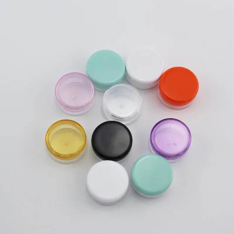 Color: Orange - 15pcs 2g 3g Empty Jars Refillable Mini Plastic Bottle Cosmetic Jar Container Small Round Bottle Little Cream Jar Solid Perfume