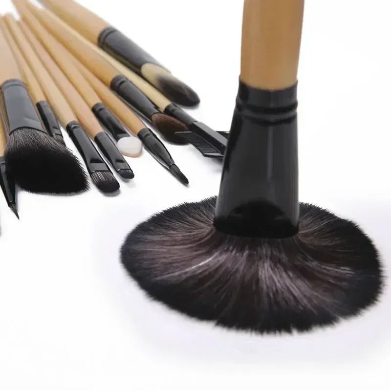 Handle Color: black - Gift Bag Of 24 pcs Makeup Brush Sets Professional Cosmetics Brushes Eyebrow Powder Foundation Shadows Pinceaux Make Up Tools
