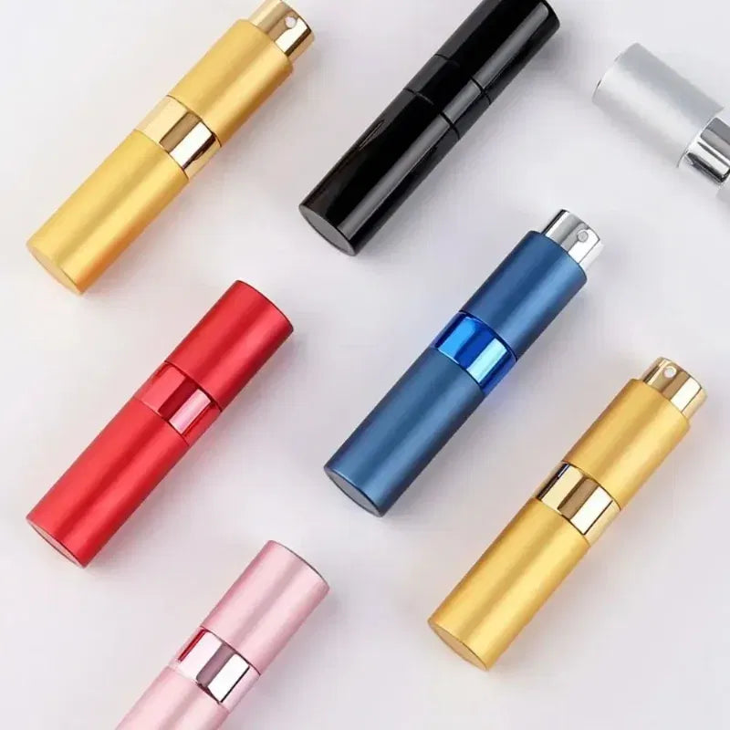 Color: Dark Khaki - Portable Mini Travel High-end Perfume Bottle Base Refill Bottle Straight Charging Small Sample Perfume Aluminum Material