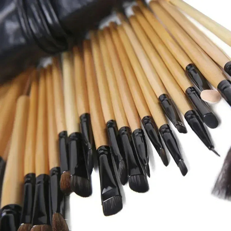 Handle Color: black - Gift Bag Of 24 pcs Makeup Brush Sets Professional Cosmetics Brushes Eyebrow Powder Foundation Shadows Pinceaux Make Up Tools