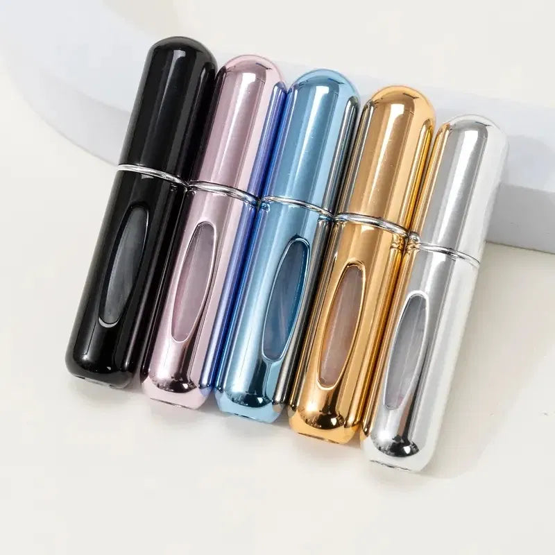 Color: light green - Portable Mini Travel High-end Perfume Bottle Base Refill Bottle Straight Charging Small Sample Perfume Aluminum Material