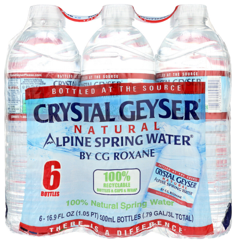 Crystal Geyser Alpine Spring Water Plst .5 Liter (4x6x16.9Oz)