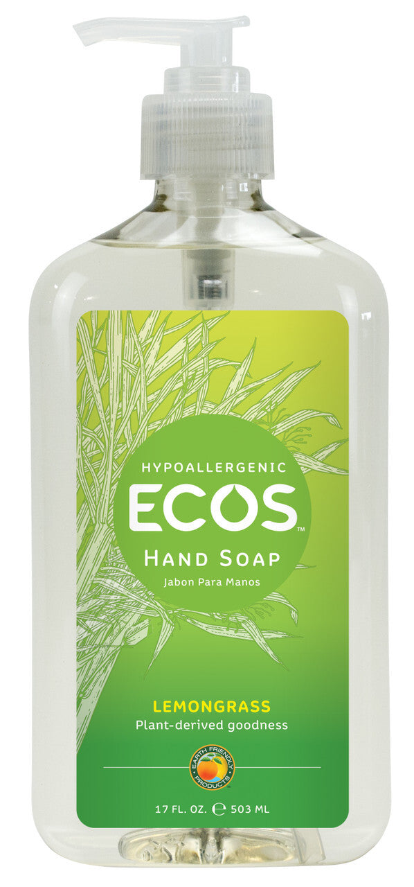 Earth Friendly Products Liquid Hand Soap, Lemongrass (6x17 Oz)