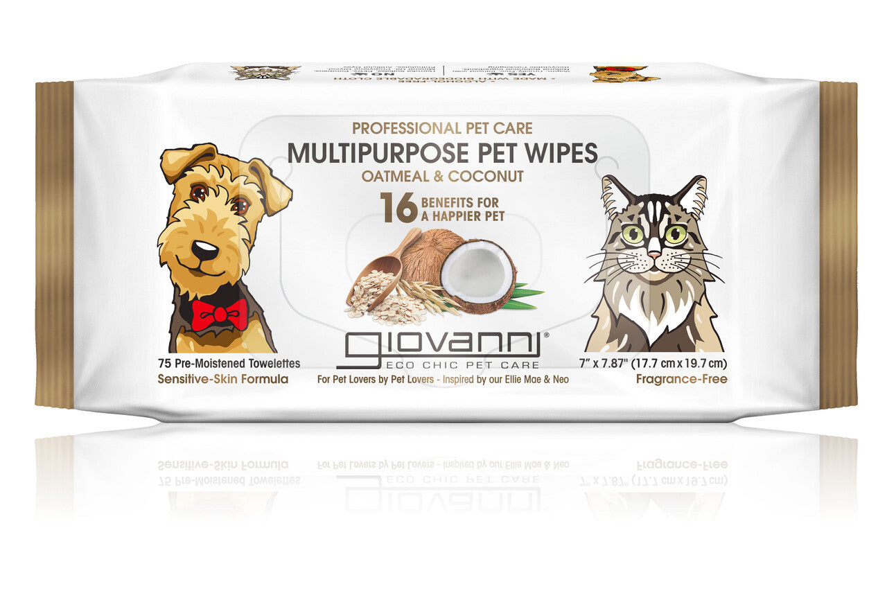 Gio pet wipes oat & cnut ( 1 x 75 ct   )