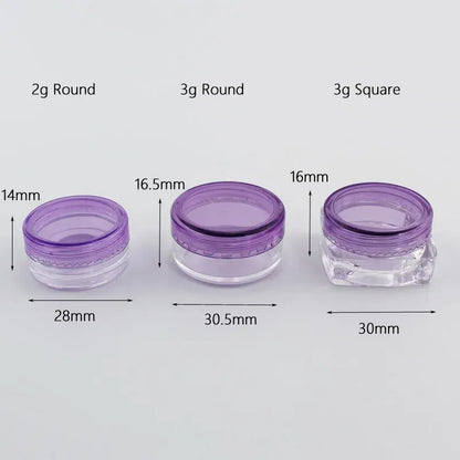 Color: Burgundy - 15pcs 2g 3g Empty Jars Refillable Mini Plastic Bottle Cosmetic Jar Container Small Round Bottle Little Cream Jar Solid Perfume