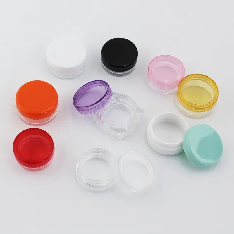 Color: green - 15pcs 2g 3g Empty Jars Refillable Mini Plastic Bottle Cosmetic Jar Container Small Round Bottle Little Cream Jar Solid Perfume