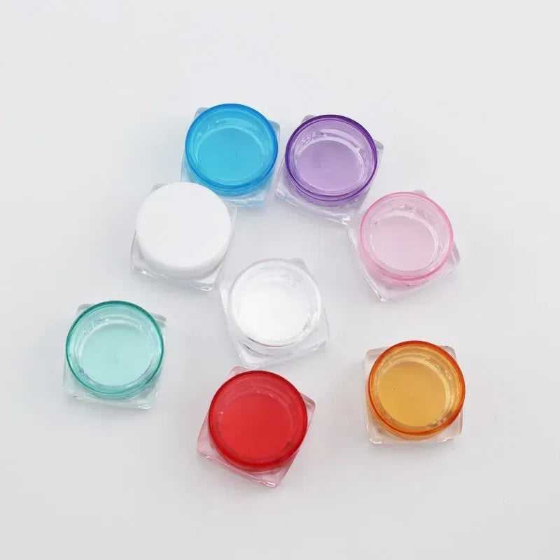 Color: Orange - 15pcs 2g 3g Empty Jars Refillable Mini Plastic Bottle Cosmetic Jar Container Small Round Bottle Little Cream Jar Solid Perfume