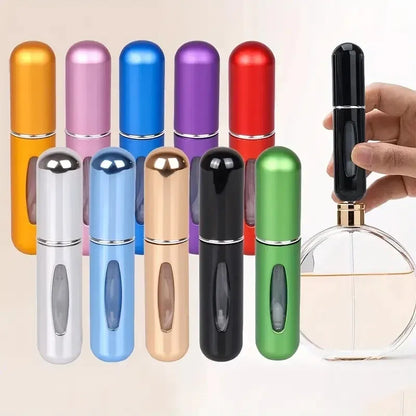 Color: Dark Khaki - Portable Mini Travel High-end Perfume Bottle Base Refill Bottle Straight Charging Small Sample Perfume Aluminum Material