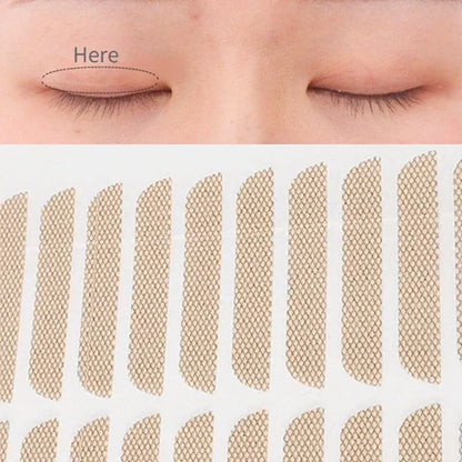 Color: Brushed Brass - Natural Eye-Lift Mesh-Lace Transparent Invisible Self-adhesive Eyelid Tapes Stickers Women Invisible Double-fold Eyelid Stickers