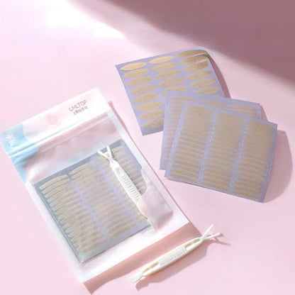 Color: Clear - Clear Beige Stripe Self-adhesive Natural Eye Tape Makeup Tool Invisible Double Fold Eyelid Lace Paste Eyelid Tape Sticker 240pcs