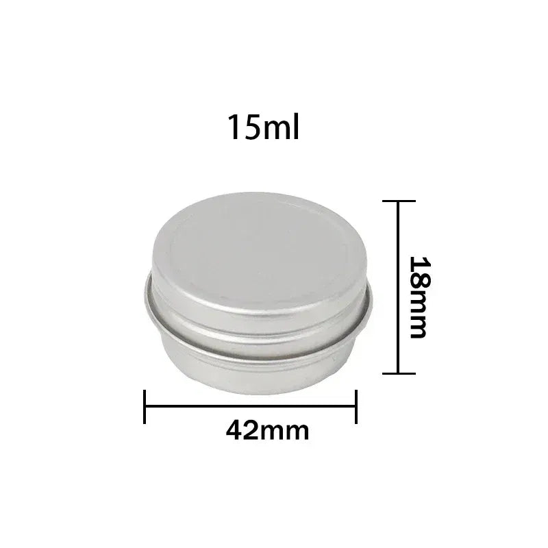 Color: light yellow, Specifications: 5ml, Material: Plastic - 20pcs 5g - 100g Metal Round Tins Aluminum Empty Silver Cans With Screw Lid Balm Nail Art Makeup Cream Jar Storage Box