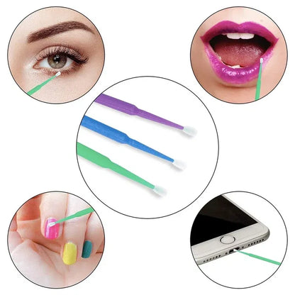 Color: GRAY - 500pcs/lot Eyelash Extension Cleaning Swabs Lash Lift Glue Remover Applicators Microblade Makeup Micro Brushes Tool