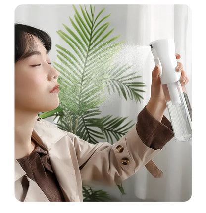 Color: light green - High Pressure Continuous Spray Bottle Hair Care Makeup Water Replenishing Spray Separate Bottle Press Mist Spray Bottle