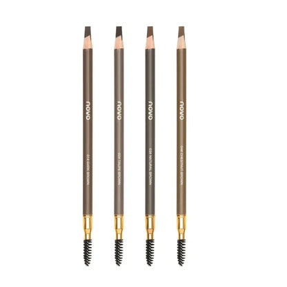 Color: light yellow - Waterproof Eyebrow Pen with Brush 7 Colors Natural Lasting Non-caking Eyebrow Pencil Outlining Wild Brow Korean Makeup Cosmetics