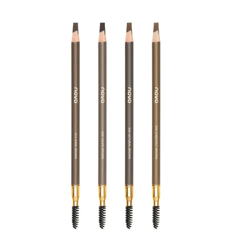 Color: light yellow - Waterproof Eyebrow Pen with Brush 7 Colors Natural Lasting Non-caking Eyebrow Pencil Outlining Wild Brow Korean Makeup Cosmetics