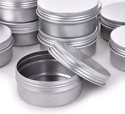 Color: light green, Specifications: 5ml, Material: Plastic - 20pcs 5g - 100g Metal Round Tins Aluminum Empty Silver Cans With Screw Lid Balm Nail Art Makeup Cream Jar Storage Box