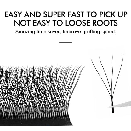 Color: Dark Brown, Curl: L, Thickness: 0.07mm, Length: 15mm - NATUHANA W-Shaped 4D 5D Volume Eyelash Extensions Premade Volume Fans W Shape Lashes Natural Soft False Eyelashes for Makeup