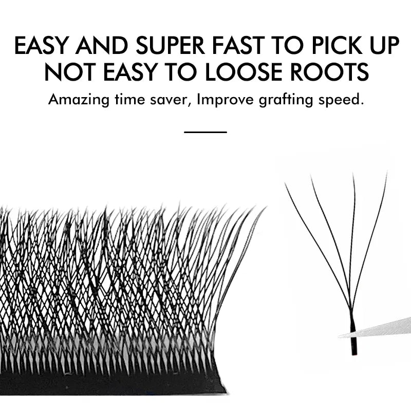 Color: Dark Brown, Curl: L, Thickness: 0.07mm, Length: 15mm - NATUHANA W-Shaped 4D 5D Volume Eyelash Extensions Premade Volume Fans W Shape Lashes Natural Soft False Eyelashes for Makeup