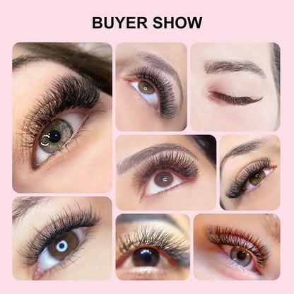 Color: Gold, Curl: D, Thickness: 0.07mm, Length: MIX - ARISON YY Lashes and 3D/4D/5D W Shape Lashes Brasileiro Premade Volume Eyelashes Extension Soft Thin Easily Grafting Extension