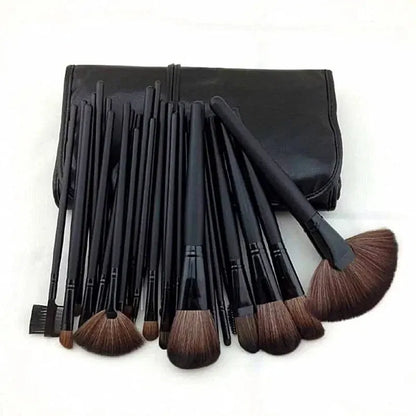 Handle Color: black - Gift Bag Of  24 pcs Makeup Brush Sets Professional Cosmetics Brushes Eyebrow Powder Foundation Shadows Pinceaux Make Up Tools