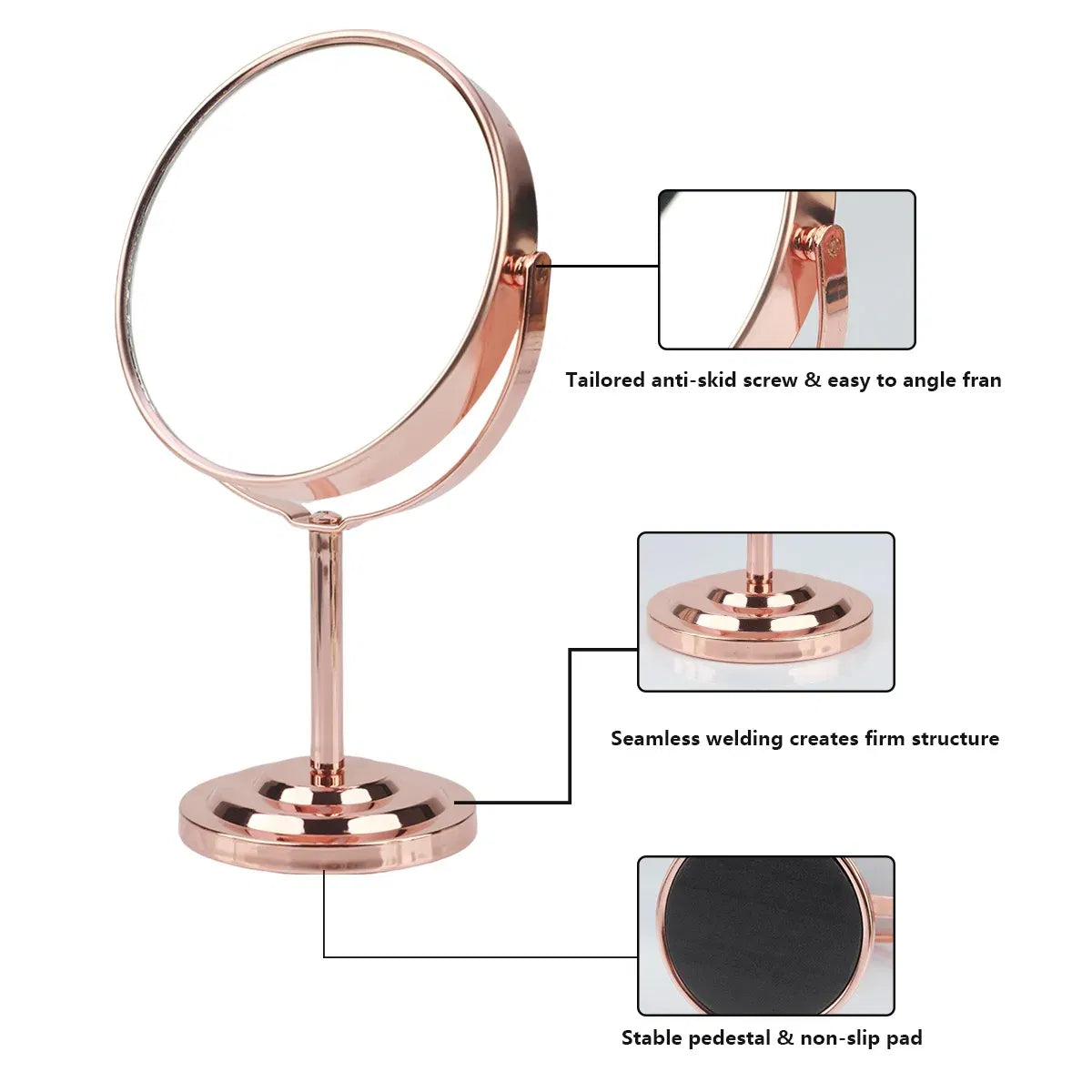 Color: green - 3/4/5in Double-Side Makeup Mirror With 2X Magnification Clear Reflection And Easy To Carry Desktop Vanity Mirror With Stand