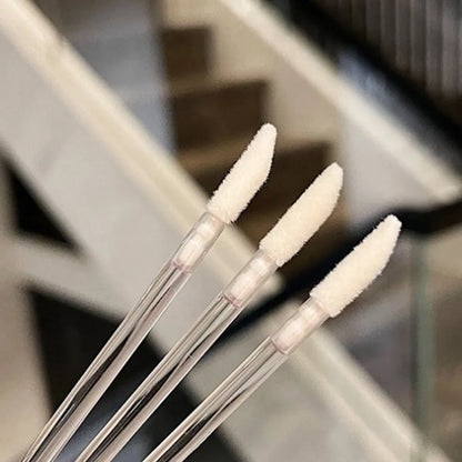 Handle Color: Brown - 100/300PCS Disposable Lip Brush Makeup Brushes Lipstick Applicator Wands Wholesale Eyelashes Extension Tool Beauty Accessories