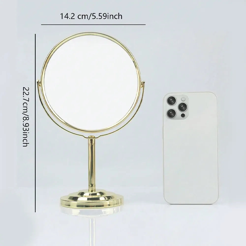 Color: Blue - 3/4/5in Double-Side Makeup Mirror With 2X Magnification Clear Reflection And Easy To Carry Desktop Vanity Mirror With Stand