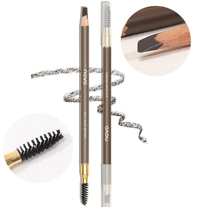 Color: light yellow - Waterproof Eyebrow Pen with Brush 7 Colors Natural Lasting Non-caking Eyebrow Pencil Outlining Wild Brow Korean Makeup Cosmetics