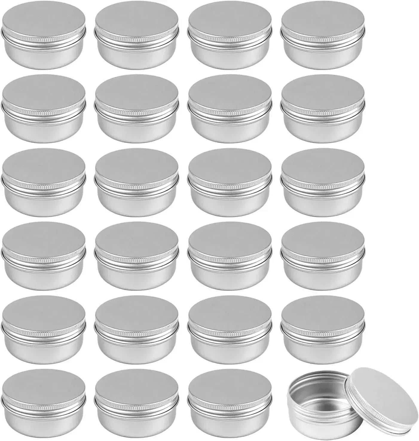 Color: light green, Specifications: 5ml, Material: Plastic - 20pcs 5g - 100g Metal Round Tins Aluminum Empty Silver Cans With Screw Lid Balm Nail Art Makeup Cream Jar Storage Box