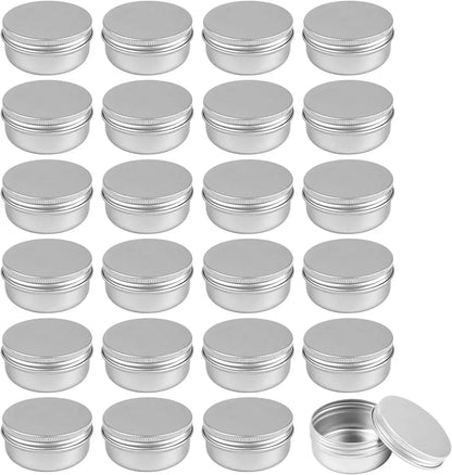 Color: Light Grey, Specifications: 5ml, Material: Plastic - 20pcs 5g - 100g Metal Round Tins Aluminum Empty Silver Cans With Screw Lid Balm Nail Art Makeup Cream Jar Storage Box