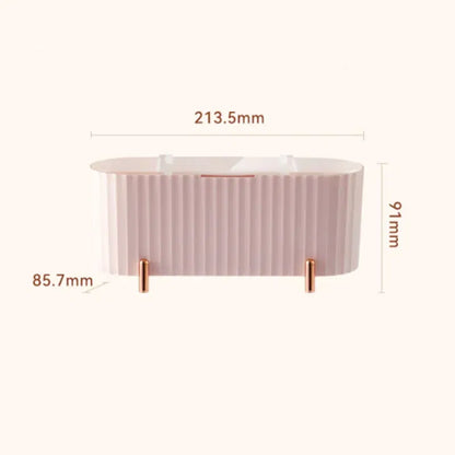 Color: Pink - Cotton Swab Organizer Holder Cotton Pad Storage Box Transparent Remover Paper Makeup Box With Lid Dustproof Desktop Makeup