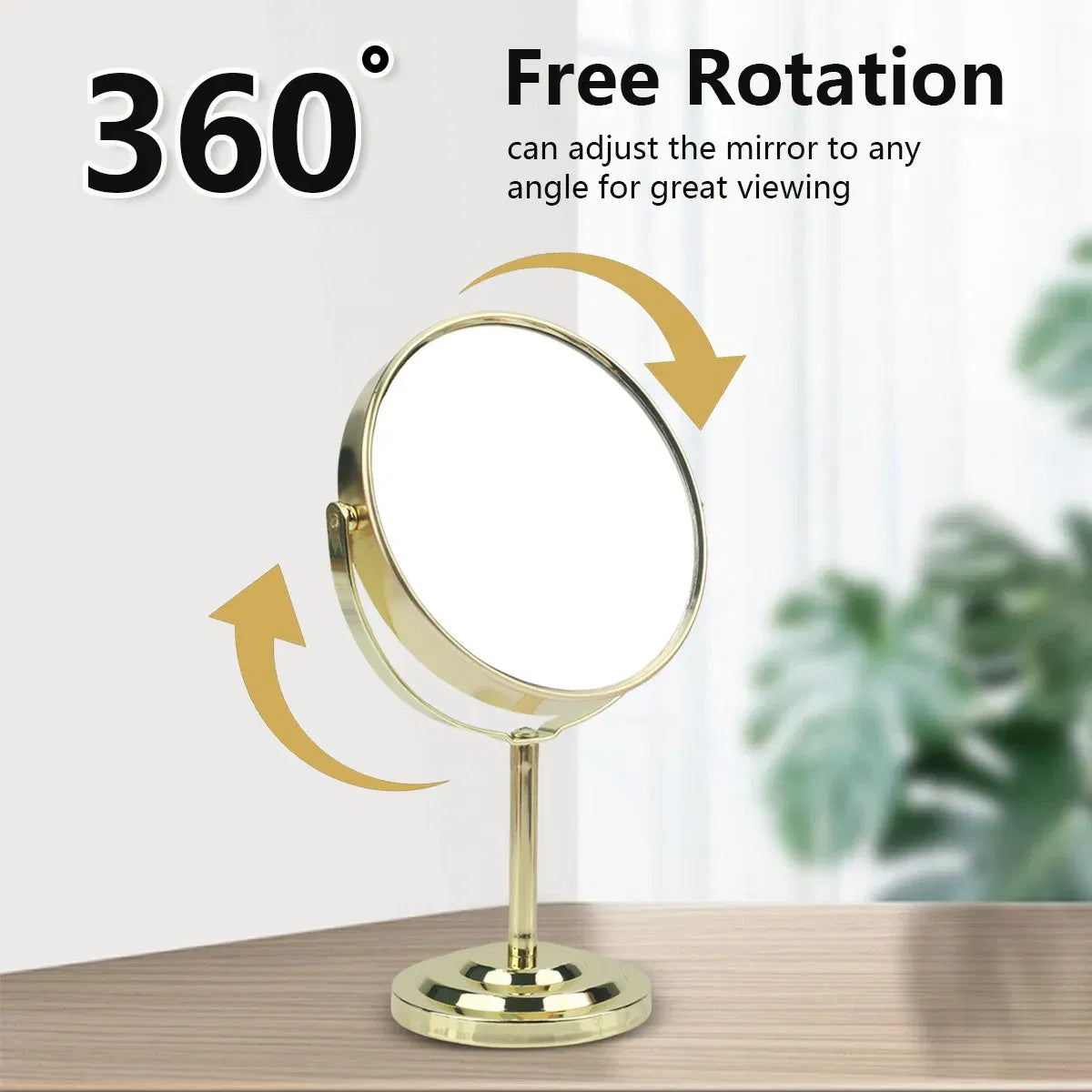 Color: Blue - 3/4/5in Double-Side Makeup Mirror With 2X Magnification Clear Reflection And Easy To Carry Desktop Vanity Mirror With Stand