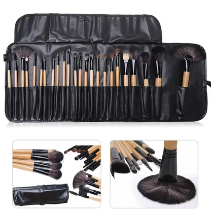 Handle Color: black - Gift Bag Of  24 pcs Makeup Brush Sets Professional Cosmetics Brushes Eyebrow Powder Foundation Shadows Pinceaux Make Up Tools