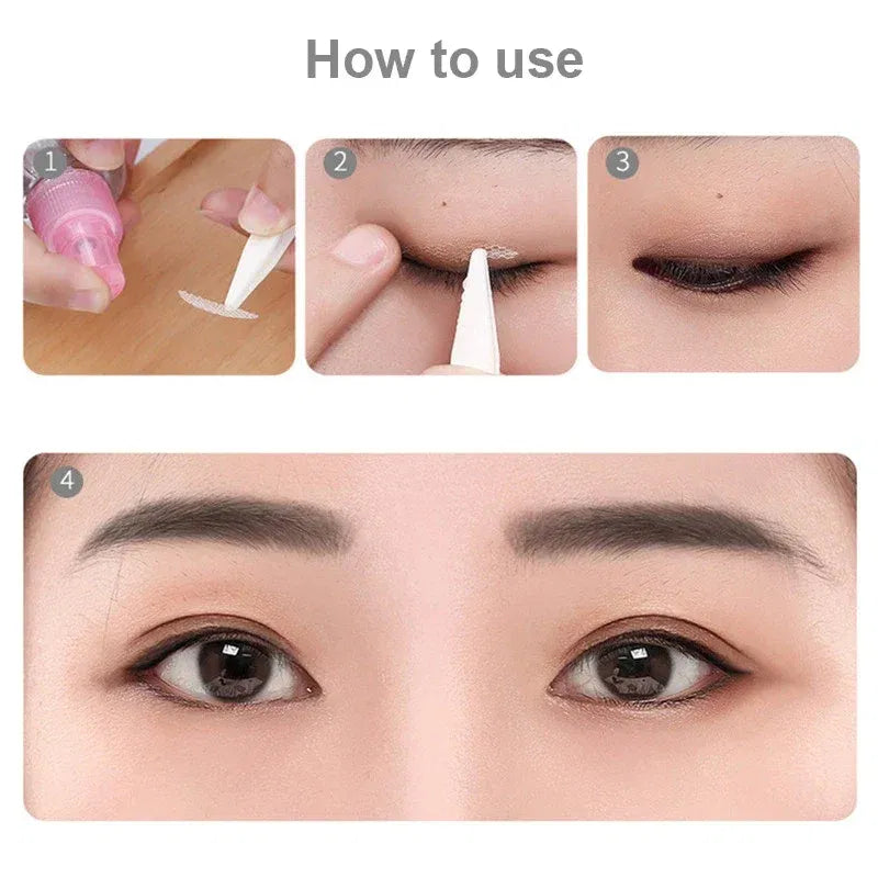 Color: Brushed Brass - Natural Eye-Lift Mesh-Lace Transparent Invisible Self-adhesive Eyelid Tapes Stickers Women Invisible Double-fold Eyelid Stickers