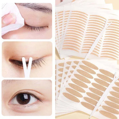 Color: Brushed Brass - Natural Eye-Lift Mesh-Lace Transparent Invisible Self-adhesive Eyelid Tapes Stickers Women Invisible Double-fold Eyelid Stickers