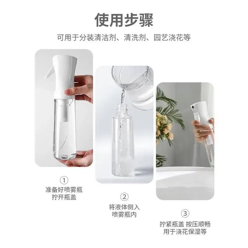 Color: light green - High Pressure Continuous Spray Bottle Hair Care Makeup Water Replenishing Spray Separate Bottle Press Mist Spray Bottle