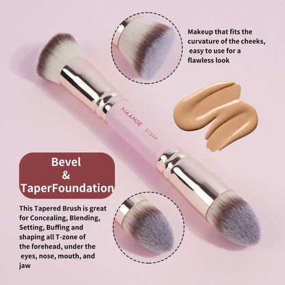 Handle Color: green - MAANGE 4pcs Basic Makeup Brushes Set With Box Dual-ended Foundations Powder Blush Details for Eyeshadow Brushes Beginner Travel