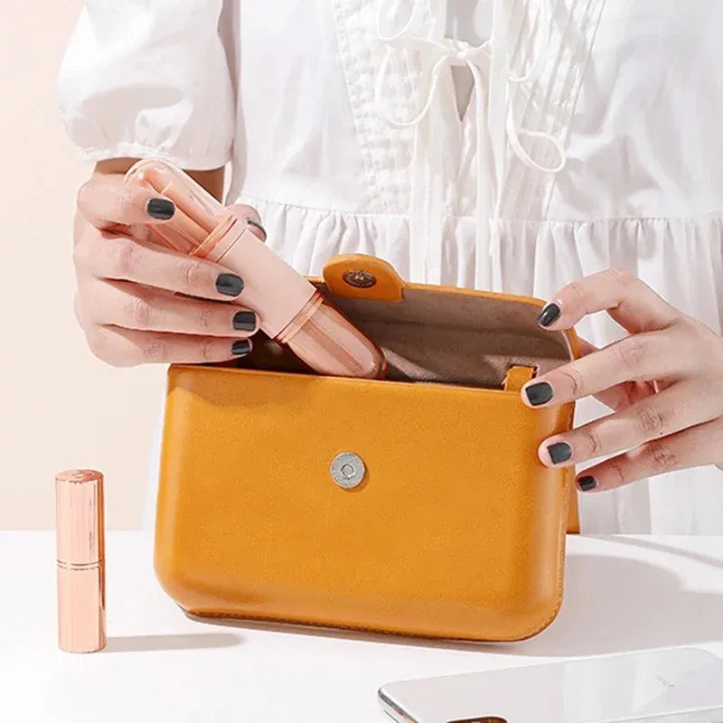 Handle Color: green - 4pcs/set 4 In 1 Telescopic Makeup Brush Portable Travel Makeup Brushes Set Eyeshadow Loose Powder Mini Makeup Brush Beauty Tools