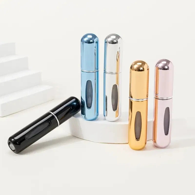 Color: Dark Khaki - Portable Mini Travel High-end Perfume Bottle Base Refill Bottle Straight Charging Small Sample Perfume Aluminum Material