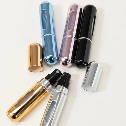 Color: Dark Khaki - Portable Mini Travel High-end Perfume Bottle Base Refill Bottle Straight Charging Small Sample Perfume Aluminum Material