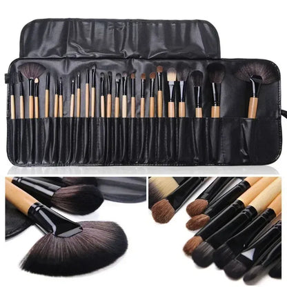 Handle Color: Beige - Gift Bag Of  24 pcs Makeup Brush Sets Professional Cosmetics Brushes Eyebrow Powder Foundation Shadows Pinceaux Make Up Tools
